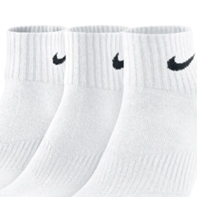 Original Nike Lightweight Unisex Sports Socks Men\'s and Women\'s 3 Pairs Casual Breathable Tube White Short Socks M L XL SX4706