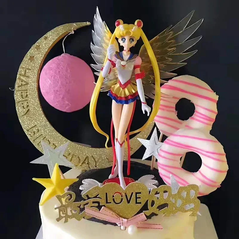 Eternal Sailor Moon Cake Ornaments Tsukino Usagi Action Figure Decoration Collection Doll Anime Model Toys for Birthday Gifts image 3