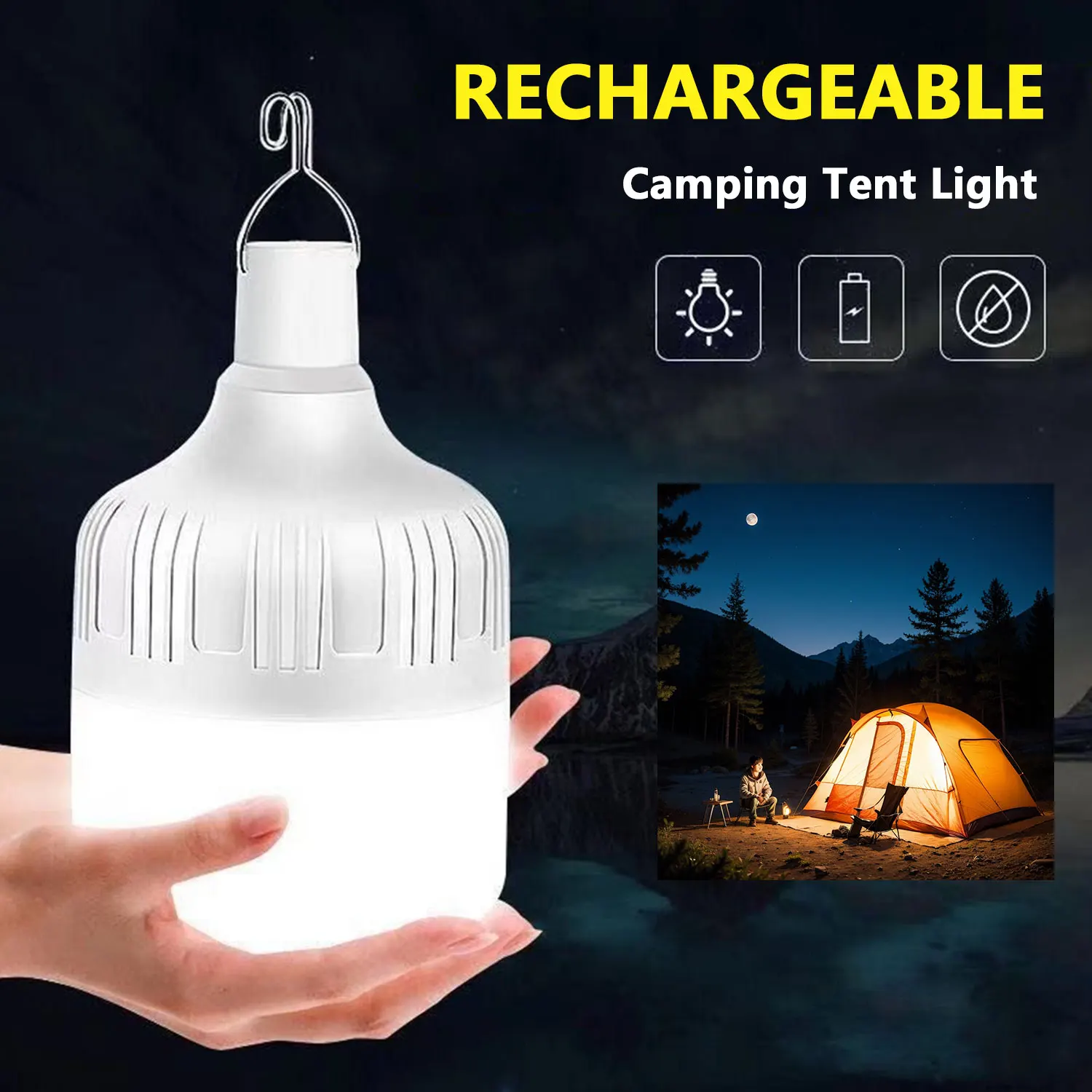 قابلة للشحن USB LED التخييم ضوء مخيم قابلة للشحن مصابيح LED للطوارئ مقاوم للماء لمبات موفرة للطاقة معلقة خيمة خفيفة للعمل