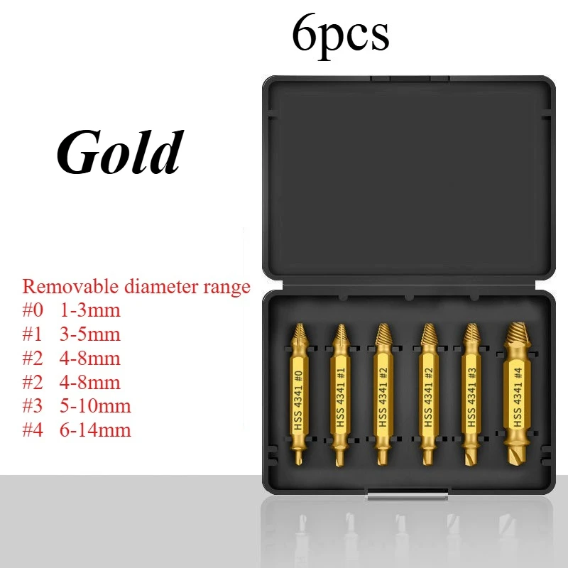 Damaged Screw Extractor Set High Speed Steel Drill Bit Stripped Broken Remover Easily Take Out Kit Easy Demolition Power Tools