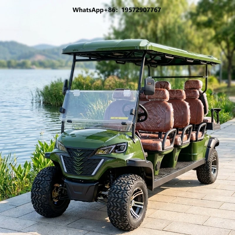 Multifunctional 8 Person Electric Sightseeing Golf Cart Customized 48V Electric Golf Car