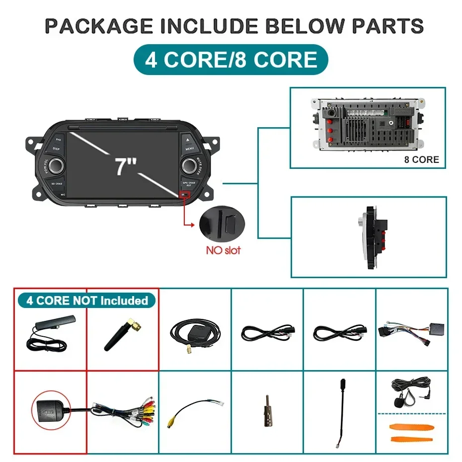 اللاسلكية CarPlay أندرويد 14 السيارات ستيريو راديو السيارة شاشة لشركة فيات تيبو EGEA 2015-2019 2 din autoradio مشغل وسائط متعددة 4G LTE #3