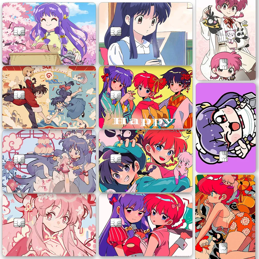Ranma 1⁄2 Kartenaufkleber Exquisite Nibun-no-Ichi Chip Tags Paster Aufkleber Tendou Akane Anime Kawaii Star Laser Bus Subway Dekorieren