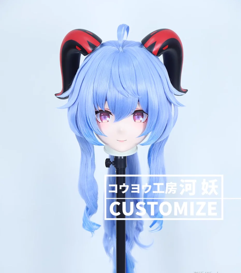 C-10177 Customize Full Head Resin Cartoon Cosplay Japanese Character Anime Role Play Crossdress Kigurumi Mask With Back Shell