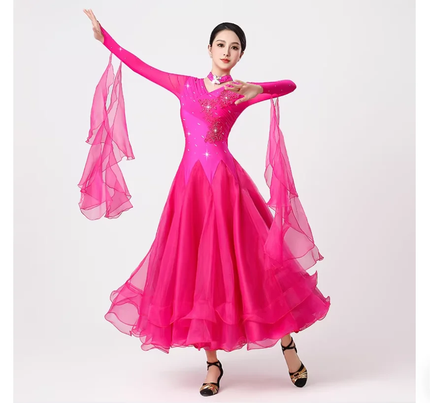 

Diamond-studded Modern Dance Dress for National Dance Competition Performances