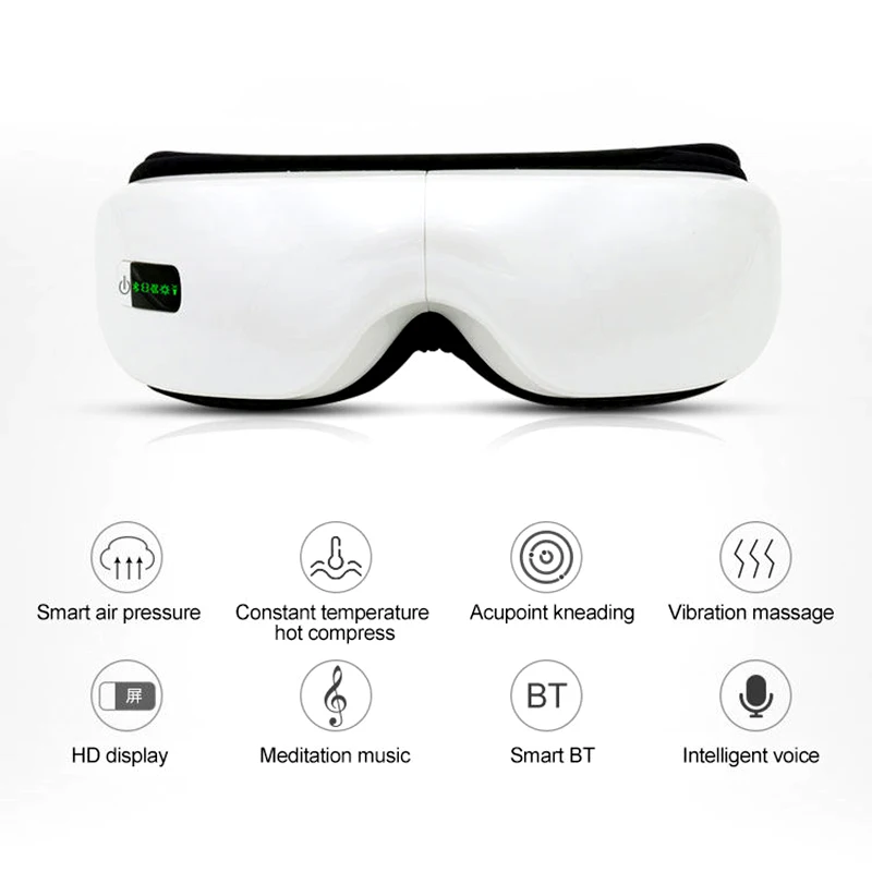 3D-Bluetooth-Augenmassagegerät, 180 Grad faltbares und tragbares Augenmassagegerät mit Wärme, elektrisches Augenmassagegerät