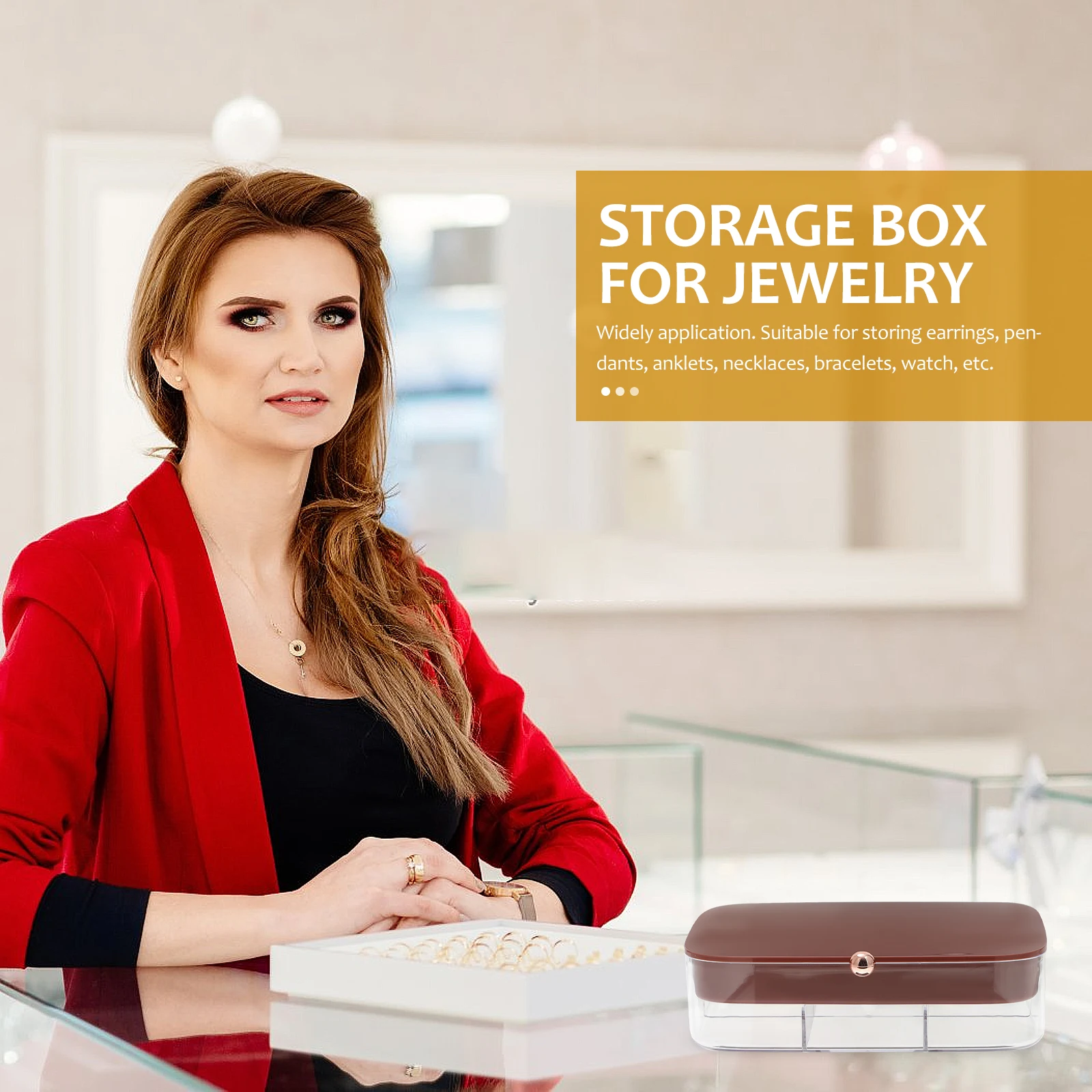 

Jewelry Storage Box Earring Holder for Girls Travel Organizer Earrings Size Case Boxes Trinket Small