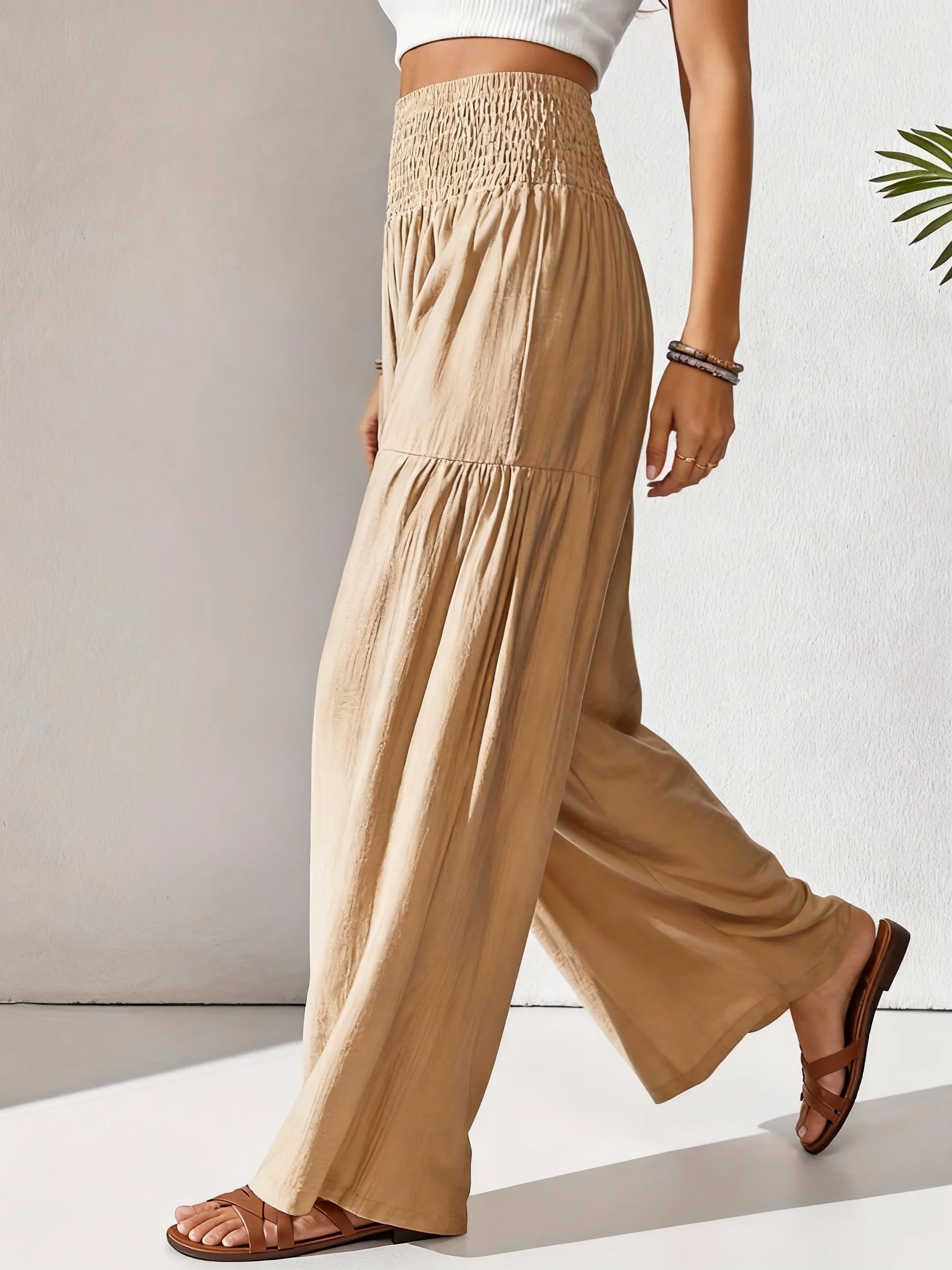 Calças Largas Plissadas de Cin - Linen Pant Wide avaliação e preço
