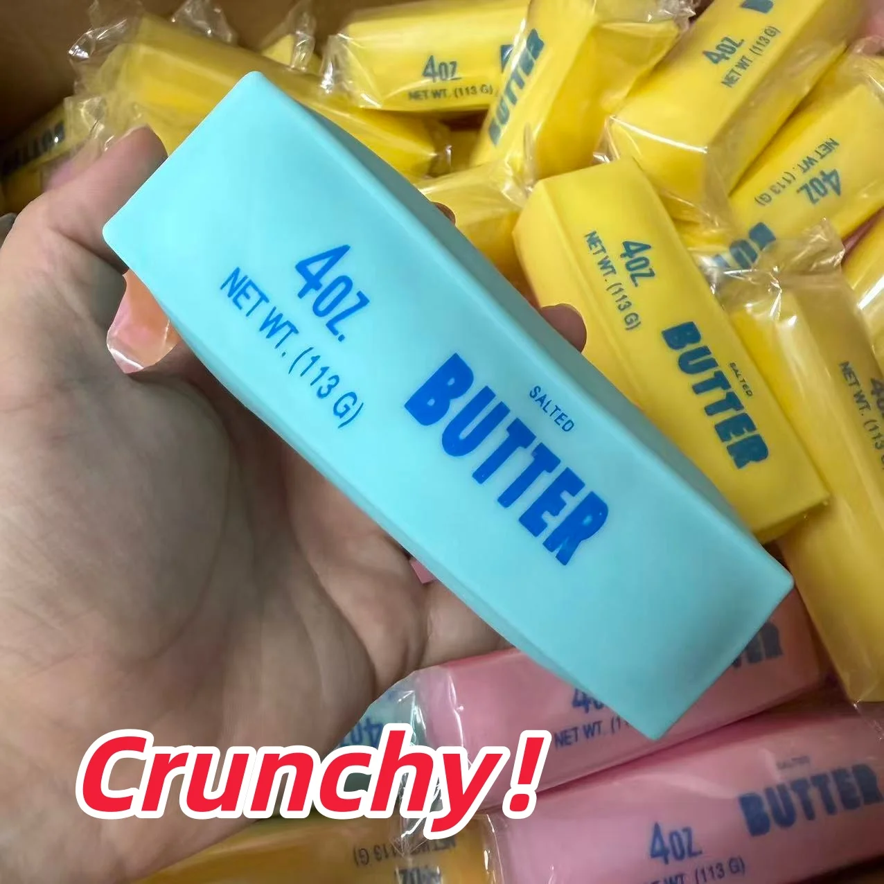 Butter-Stick Squishy Stressball Knuspriges Langsam Zurückfederndes Quetschspielzeug Knisterndes Sensorisches Fidget-Spielzeug Angstlinderung Handübung Geschenk