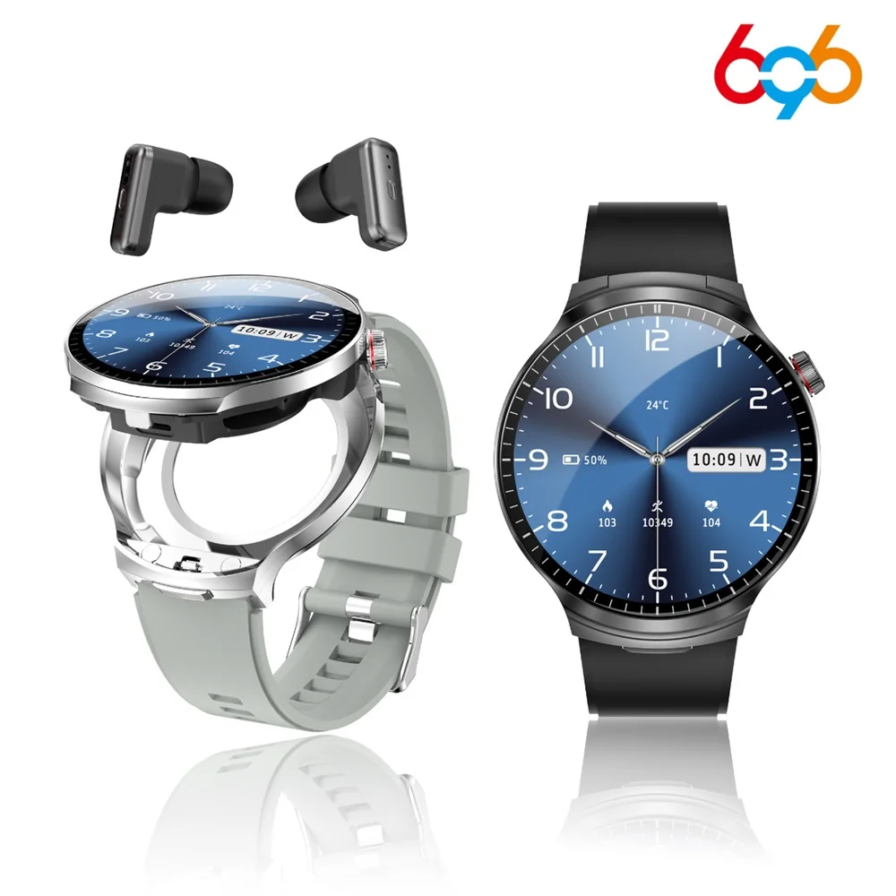 

1.85" Smart Watch TWS 2-in-1 Headset Bluetooth Call Heart Rate Music Smartwatch Men Women Sports Health Monitor Headphones Play