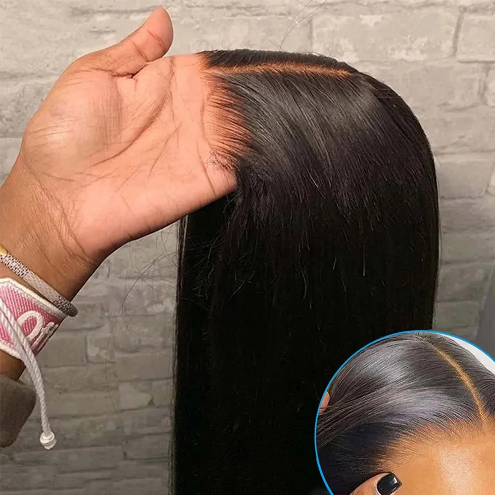 180% Density 4x6 HD Lace Closure Glueless Wig Pre-Cut Lace Human Hair Wigs Ready To Wear Straight Human Hair Wigs Wear And Go