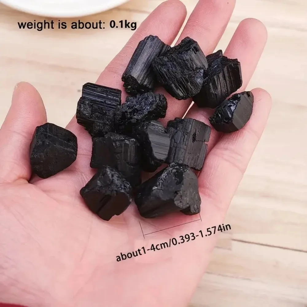 50g/bag Natural Black Tourmaline Stones Raw Ore Irregular Crystals Mineral Specimen