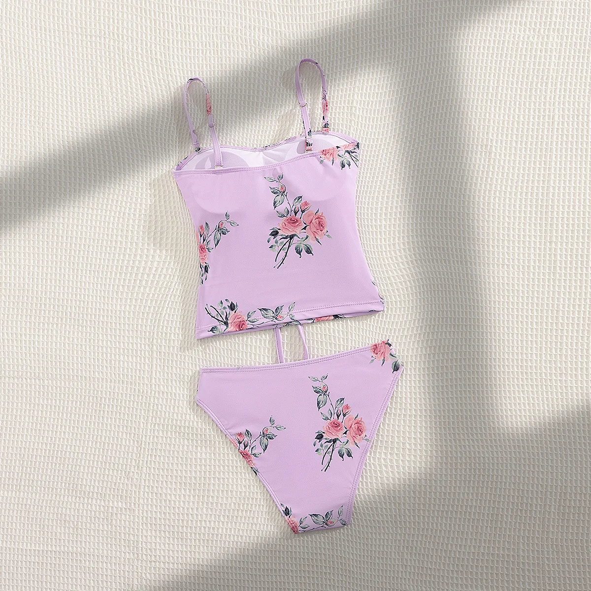 2024 New Floral Print Tankini Swimwear Women Bikini Two Pieces Swimsuit Tummy Control Bikini Set Bathing Suit Summer Beach Wear