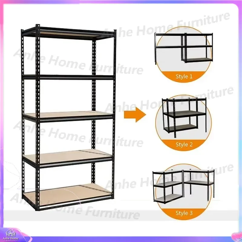 Heavy Duty Metal Storage Rack Slotted Angle Steel Shelving Unit Industrial Warehouse Shelf Stackable Boltless Pallet Racking