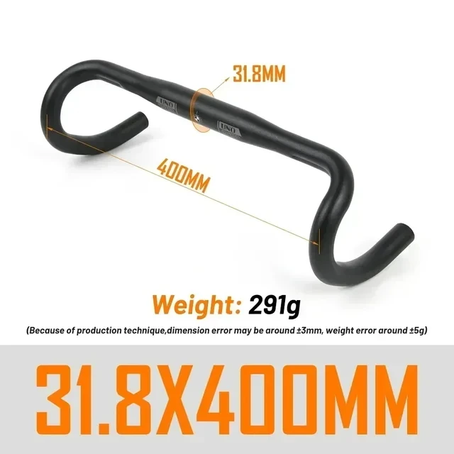 UNO UltraLight Racing Road Bike Handlebar Bent Bar 25.4/31.8MM 360/380/400/420/440/460MM 6061 Aluminum Alloy Stem Handlebar image 3