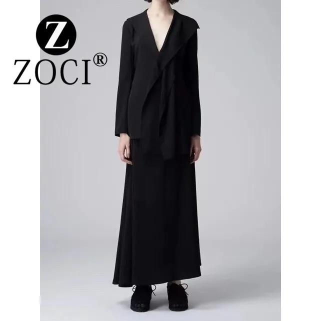 [ZOCI] Yamamoto Style Navy Collar Asymmetric Hanging Lightweight Suit Jacket Cdg2023 Early Autumn New Product Niche Design