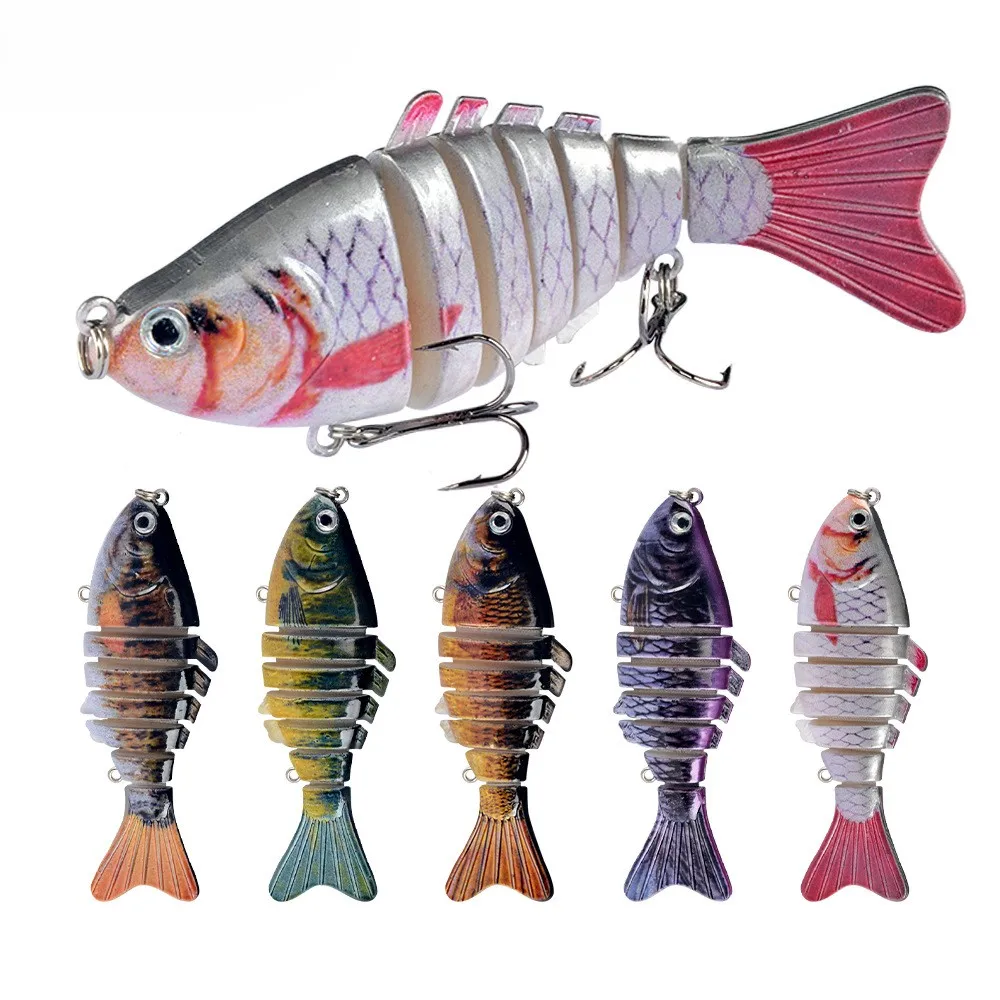 

1Pc 10cm 15g Sinking Multi-Joint Minnow Lure with Rattle & 3D Eyes, 7-Section Swimbait for Bass Walleye Perch Freshwater Fishing