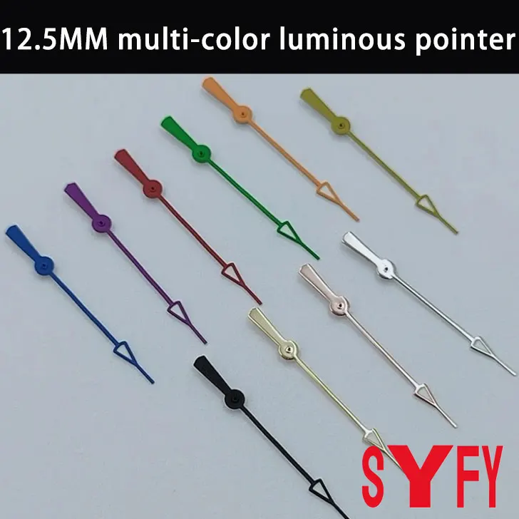 12.5MM Watch with single second hand and multi-color luminous hands suitable for NH35 NH36 7S26 7S36 4R35 4R36 movement