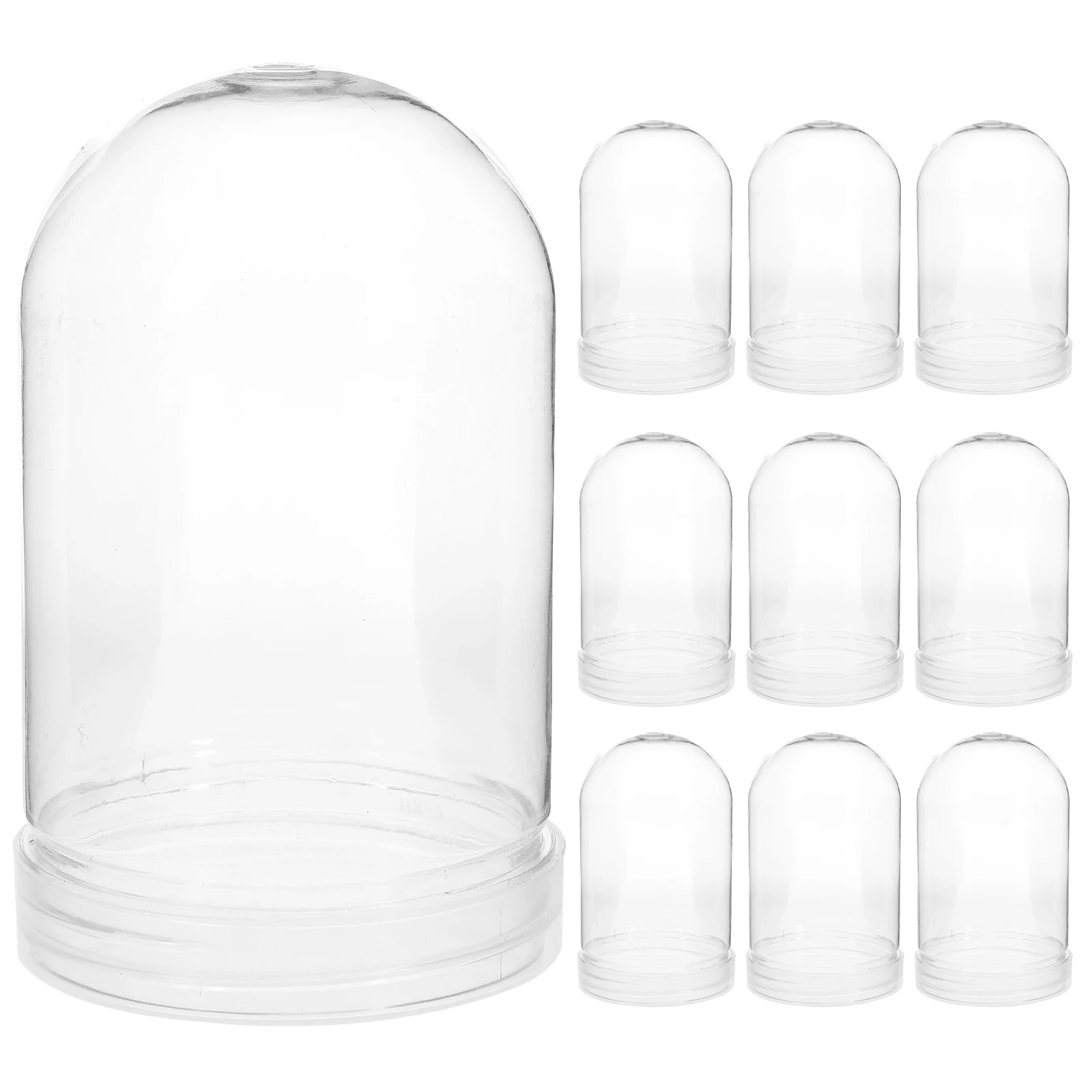 

10 Pcs Christmas Snow Globe Diy Bulk Kit Clear Water Globes with Cover Plastic Craft