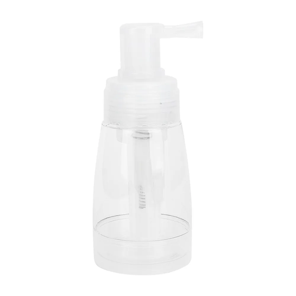 Transparent Powder Spray Bottle PET+PP 180ml Refillable Powder Spray Bottle Portable Pump Nozzle Hair Powder Spray Bottle