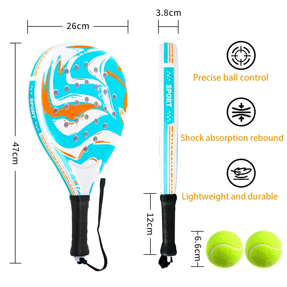 

Professional Padel Tennis Racket, Soft Face, Carbon Fiber, Lightweight, Fashionable EVA Sports Equipment, High Qualit