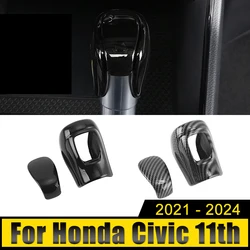 Car Accessories For Honda Civic 11th Gen 2021 2022 2023 2024 ABS Gear Shift Knob Head Cover Automatic Transmission Trim Sticker