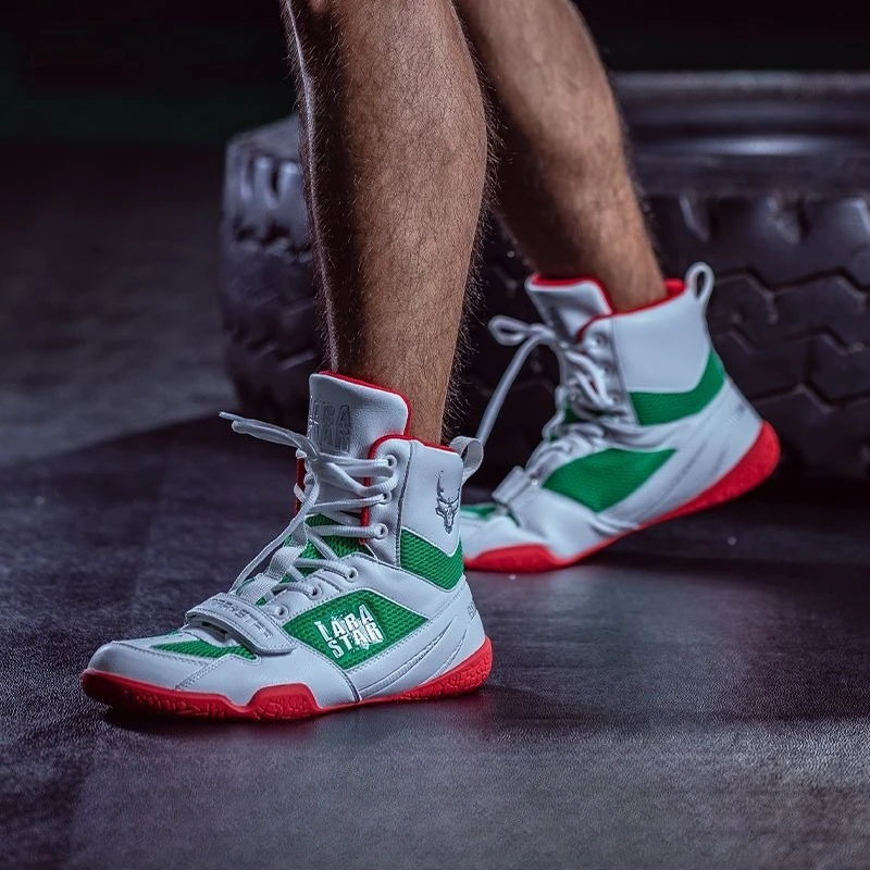 Professional Wrestling Boots for Men Breathable Boxing Shoes for Men Non-Slip Boxing Fighting Boots High Top Gym Training Shoe