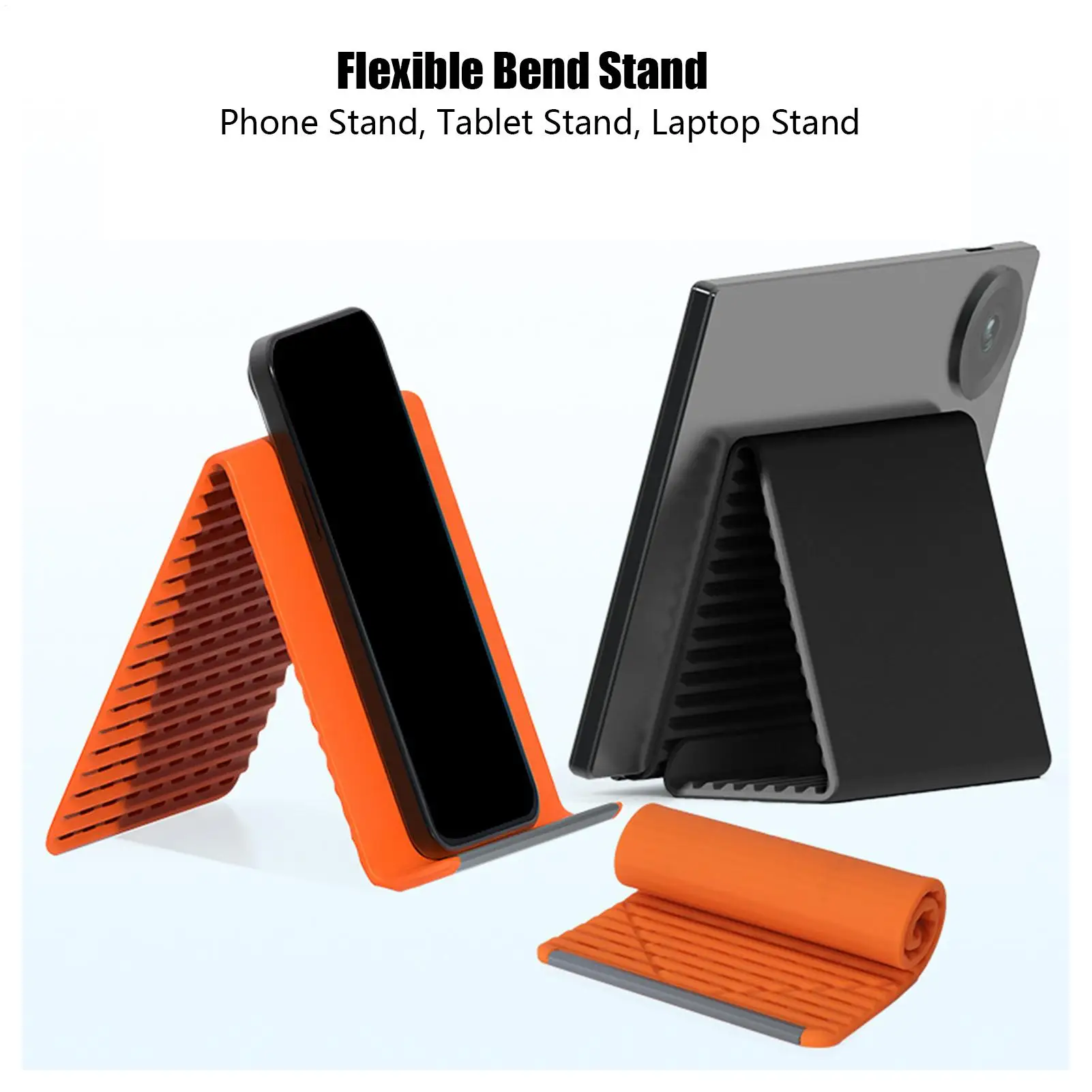 Soporte de silicona y aluminio para teléfono, plegable, flexible, para escritorio, soporte de silicona y aluminio para tableta y teléfono.