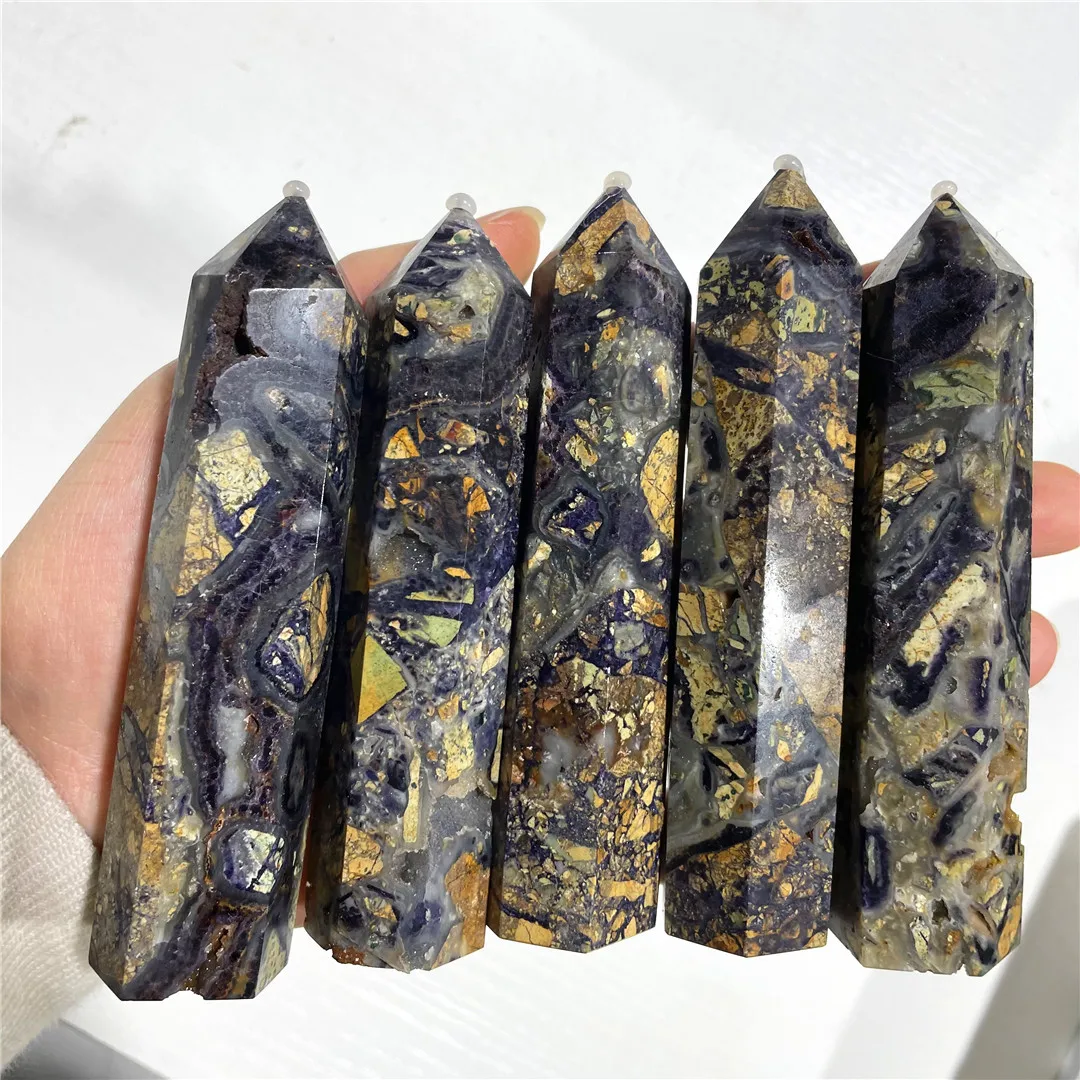 Hot Sell Natural Purple Fluorite And Sugilite Quartz Crystal Wands Reiki Healing Point Gem Stone Mineral Symbionts Cottage Decor