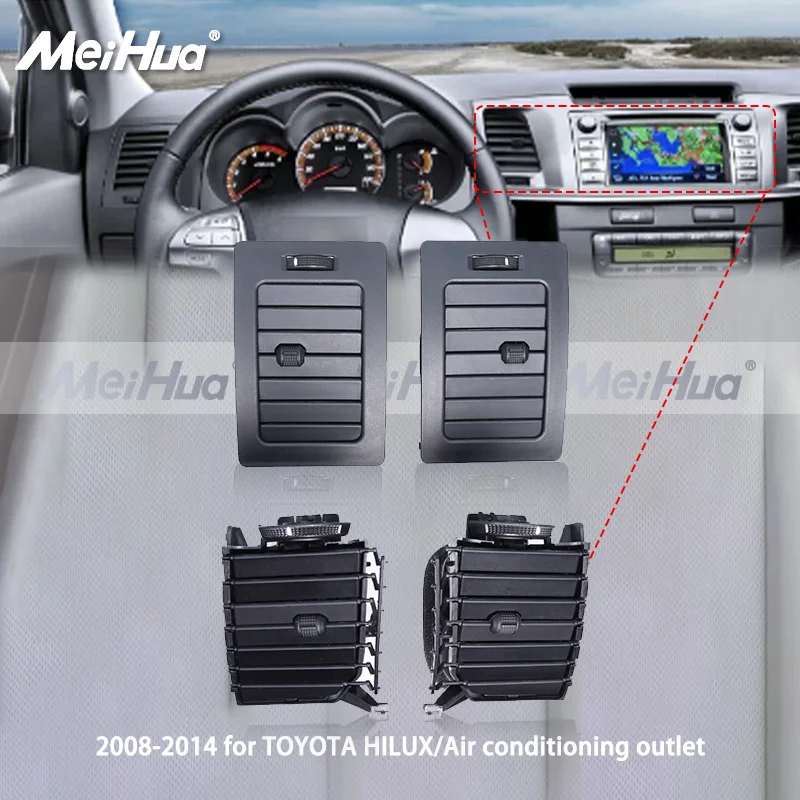 Nuovo 2008-2014 Toyota Hilux Kit interni di lusso ABS Uscita aria condizionata Accessori interni per auto in legno
