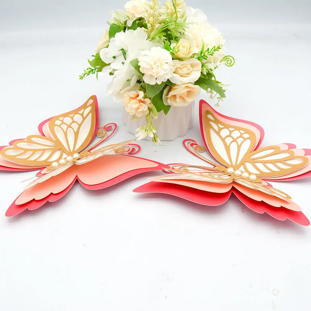 1pcs Butterfly Removable Stickers Large Size Butterflies Four-layer for Butterfly ThemeBirthday Party Decor