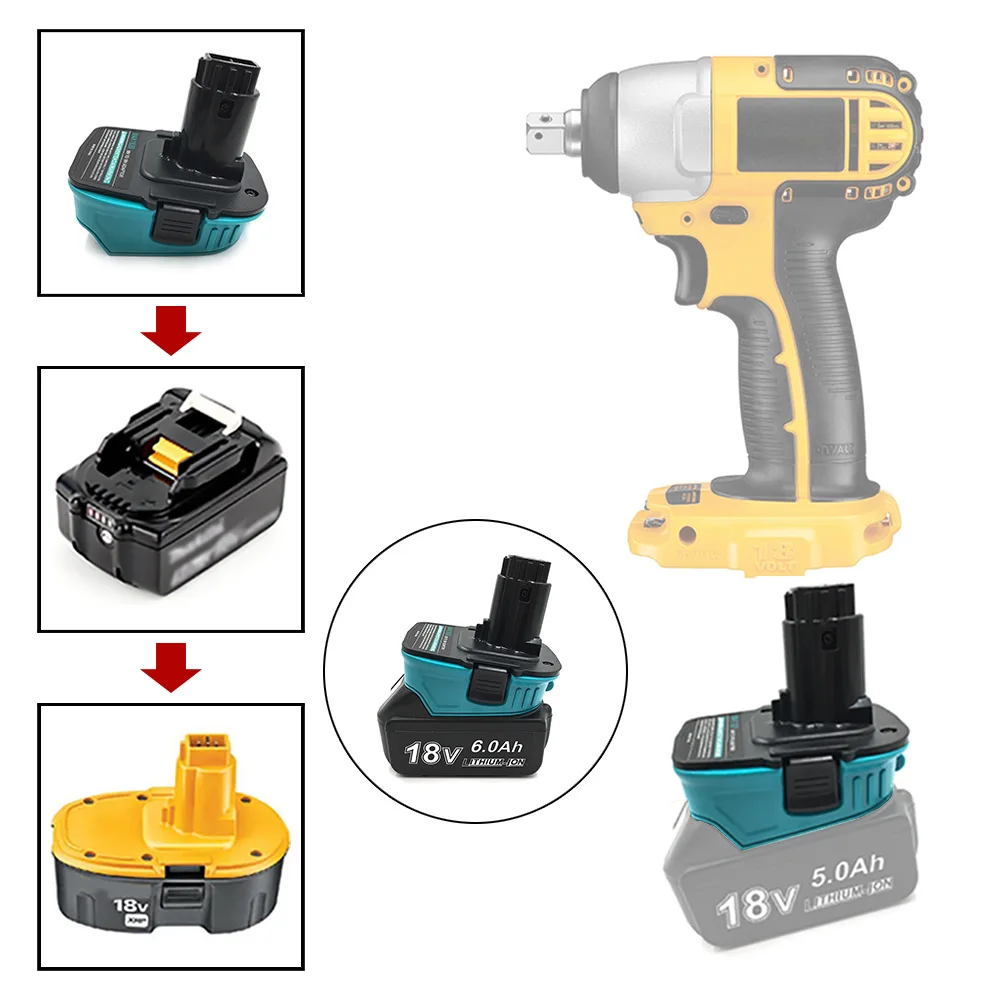 Battery Adapter Converter For Makita 18V Li-Ion Battery BL1830 BL1860 Convert to For Dewalt Ni-Cd Ni-MH 18V Battery Converter