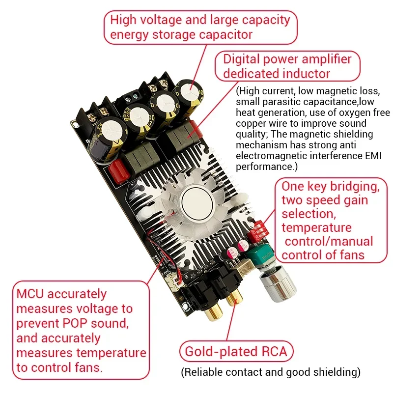 

TDA7498E Digital Power Amplifier Board Dual 160W*160W Single 200W DC15-35V for Elecrtronic Component Tool Accessories