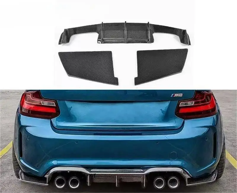 High Quality Wet Carbon Fiber Rear Spoiler Rear Bumper Lip MTC Style Fits For BMW M2 M2C F87 2016-2021