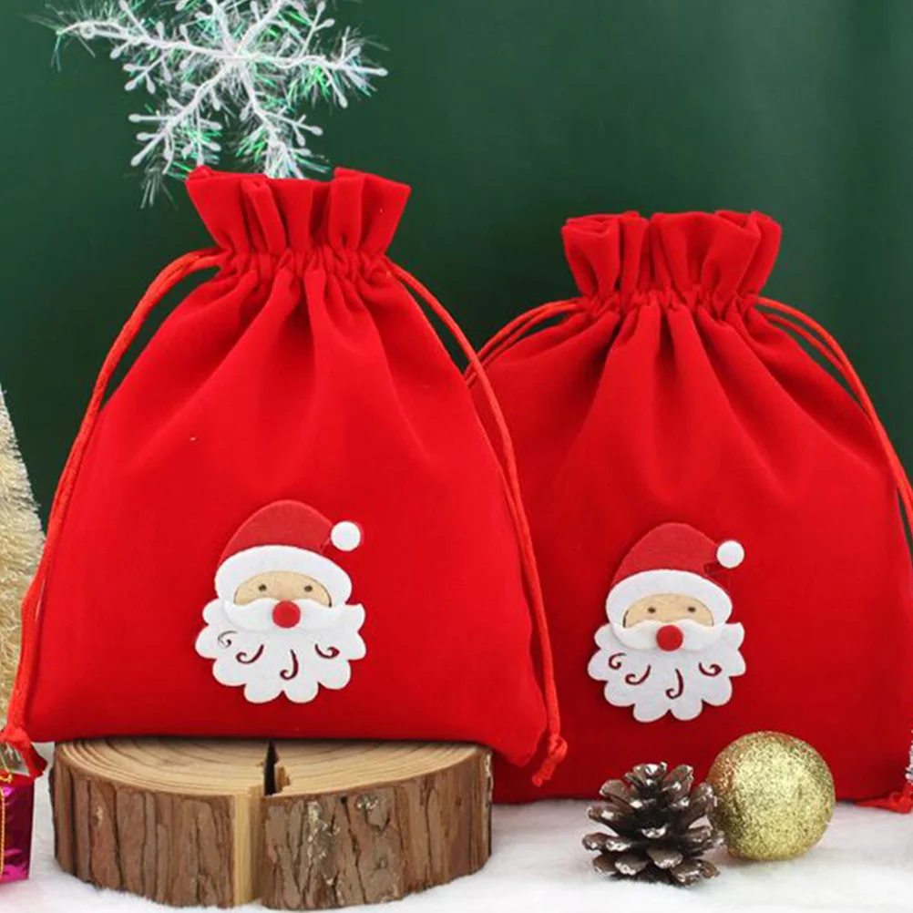 

3Pcs Drawstring Candy Bags Printed Gift Bags Heavy Duty Candy Gift Bag Christmas Party Packaging for Sweets Party Jewelry Bag