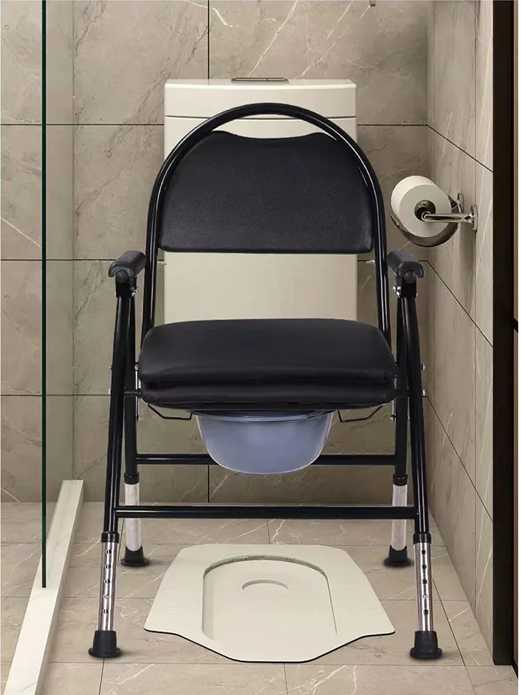 Elderly chair, household mobile toilet, pregnant woman, patient foldable toilet