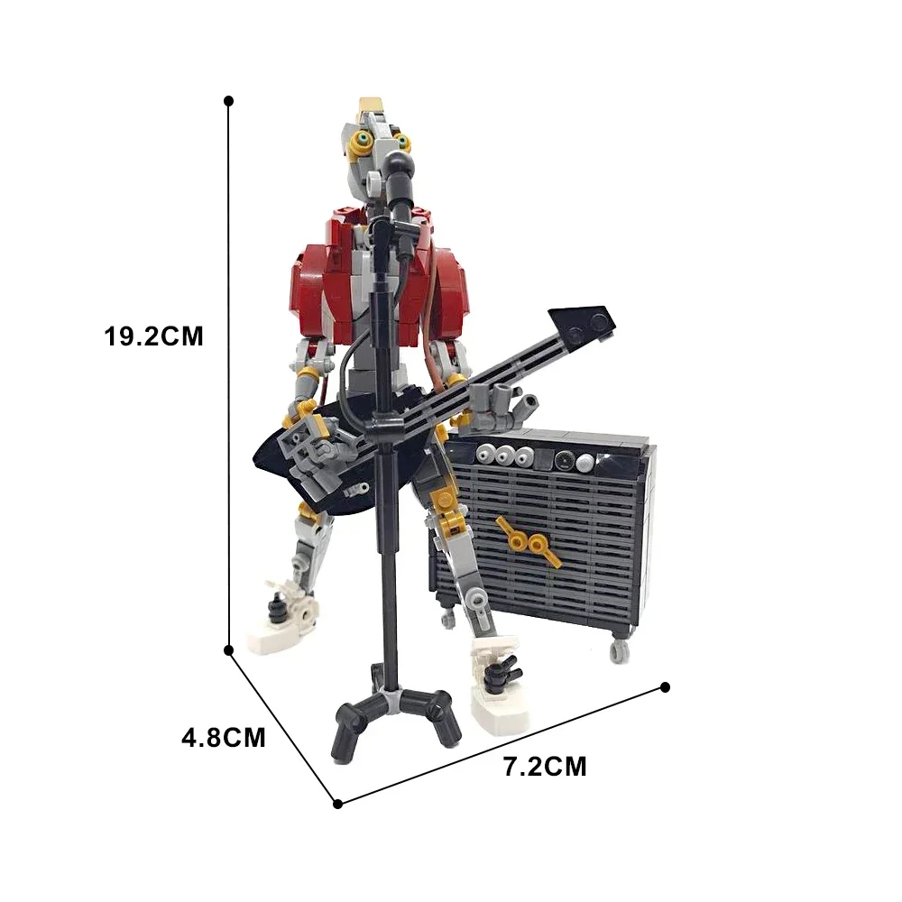 EKbricks MOC Rockerbot Music Bricks Model Guitar Player Audio and Microphone Rock Band Play Building Blocks Set Toys For Gift