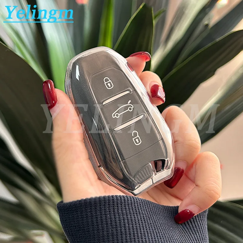 Transparente Autoschlüsselhülle für Citroen C3 C5 Aircross C4 Picasso, für Peugeot 208 308 508 2008 3008 5008, für DS DS3 DS7 DS9