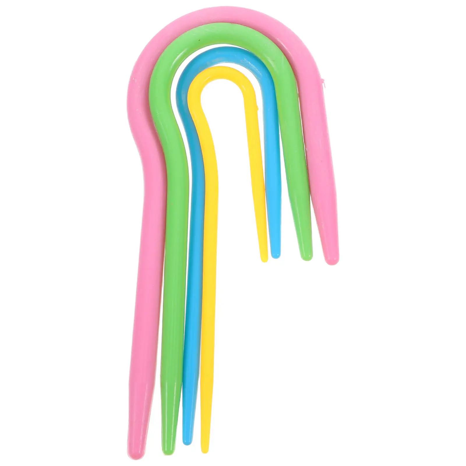 Juego de 4 Agujas de Tejer en Forma de U, de Plástico ABS Resistente, Fácil Agarre, Ligeras, para Suéteres, Encaje, Manualidades