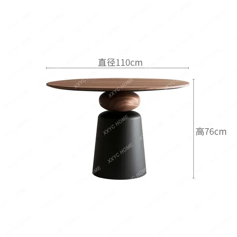 

minimalist solid wood round dining table designer household round table creative dining table