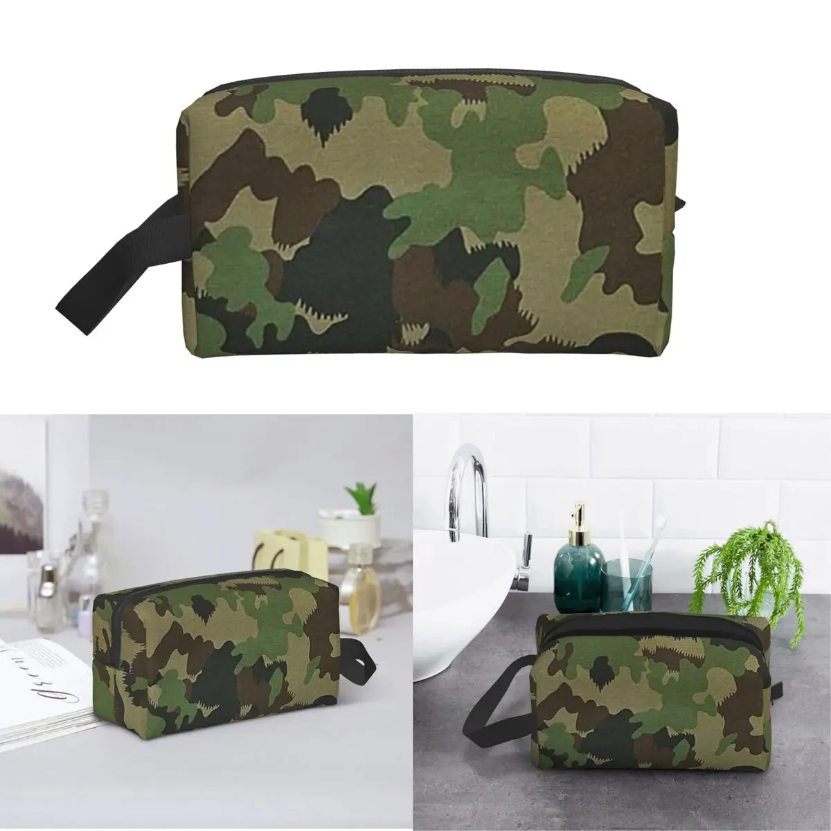 TAZ 90 Swiss Camo Military Tactical Gear Army Makeup Bag Cosmetic Storage Dopp Kit Toiletry Cosmetic Bag for Women Beauty