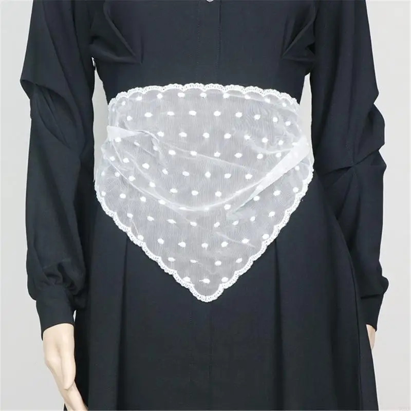 

72xe Женщины Элегантная кружевная треугольная слоистая юбка для обертки корейская мини -фартук юбка корсет по поясу на талии