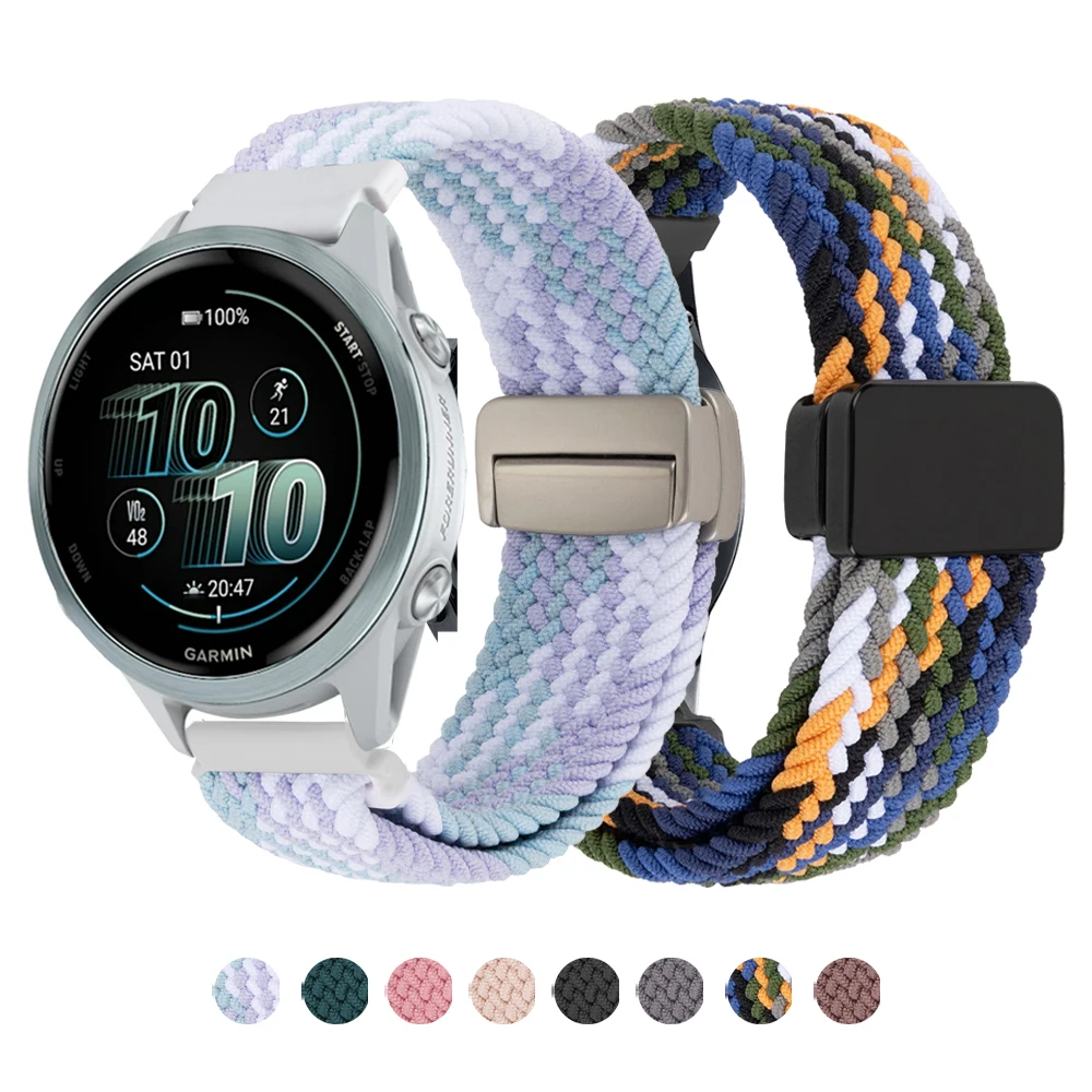 20/22mm Magnetisches Nylonband Für Garmin Vivoactive 6 5 4 Band Für Garmin Forerunner 570 165 255 265 245 Musik/Venu 3 2 Armband