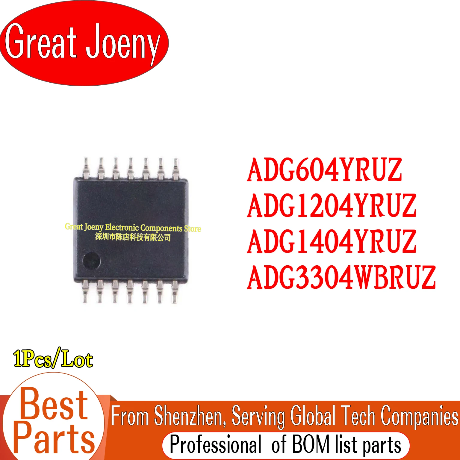 

ADG604 ADG1204 ADG1404 ADG3304 ADG3304 ADG604YRUZ ADG1204YRUZ ADG1404YRUZ ADG3304WBRUZ IC Chipset TSSOP-14