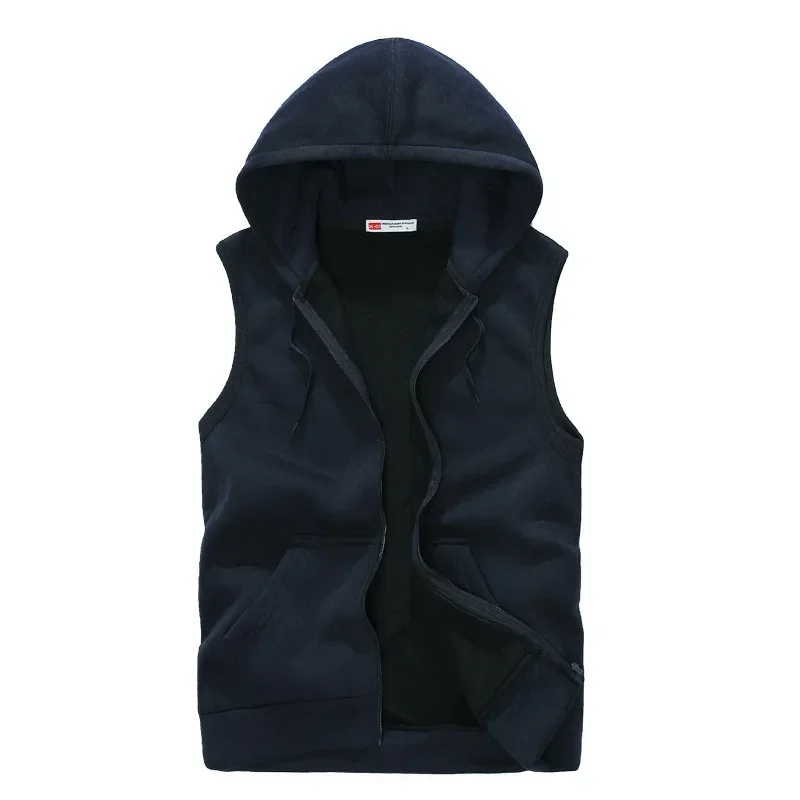 

Pop 2018 Autumn New Style Hooded Cardigan Jacket Couple Sports Casual Simple Sleeveless Vest Fashion Outdoor Streetwear