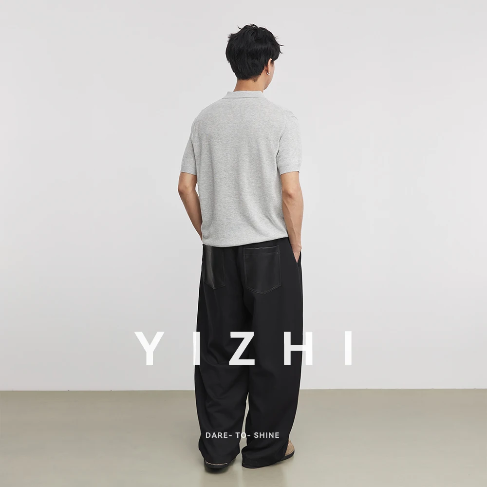 Men's Fashion Lyocell Short Sleeve Polo Shirt 2026 Summer New Lapel Solid Color Half Sleeve T-Shirt Trendy