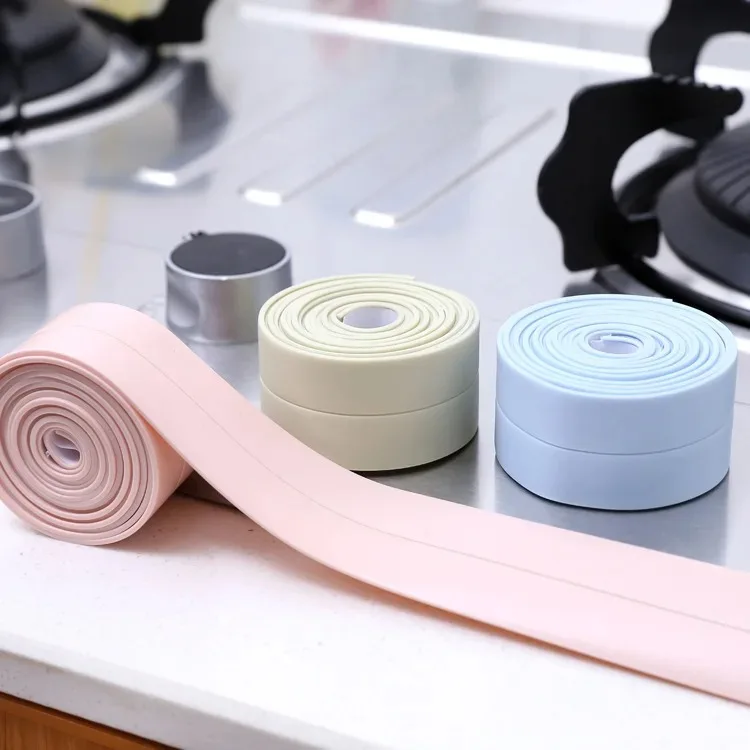 PVC Adhesive Sealing Strips Bathroom Shower Sink Bath Sealing Tapes Waterproof Wall Stickers for Bathroom Kitchen Sealant Tape