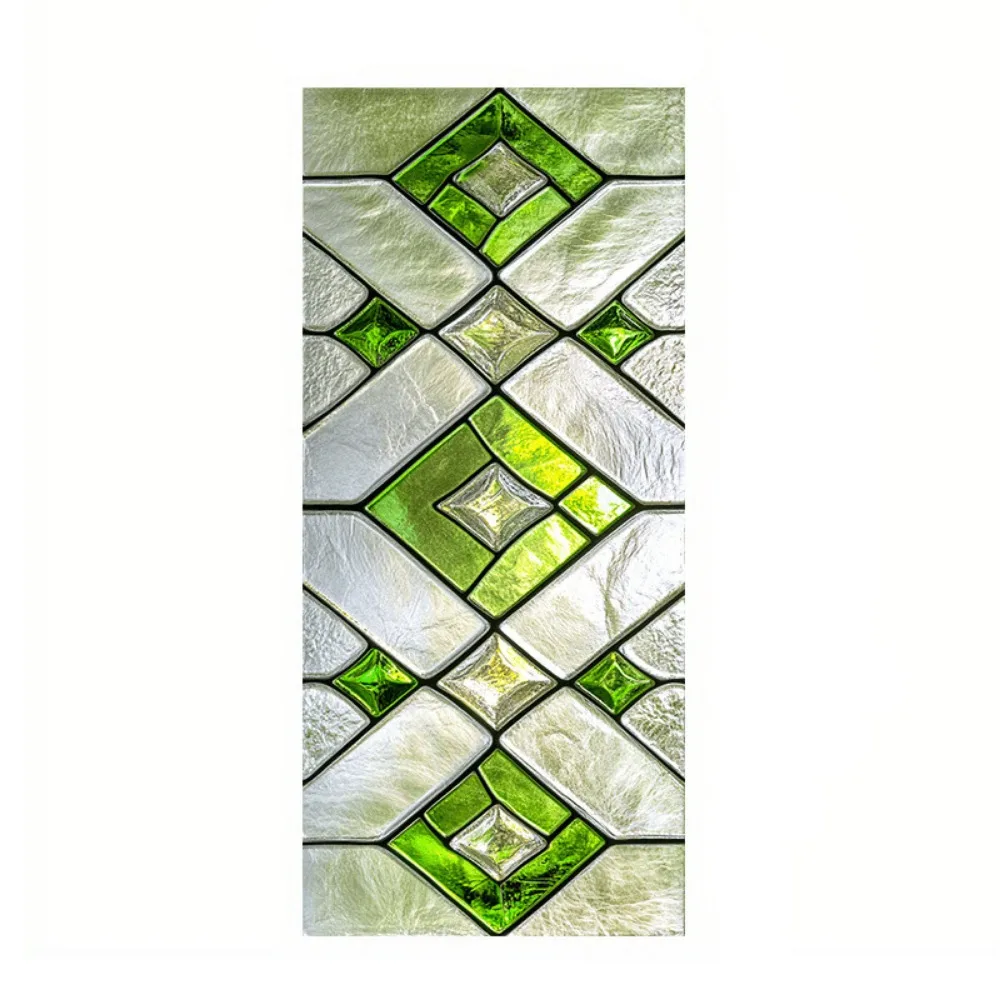 Removable Retro European Window Film PVC Electrostatic Privacy Protection Film DIY Green Leaves Glass Sticker Home Decoration