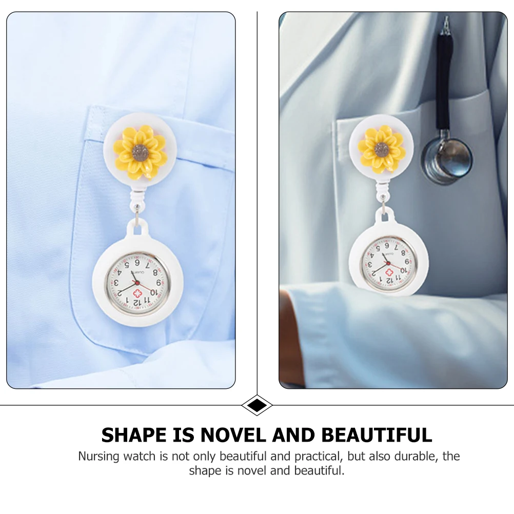 

2Pcs Chest Watch Retractable Nurse Clip Glass Sturdy Durable Watches For Nurses Women Accessories Work Use Pocket Fob