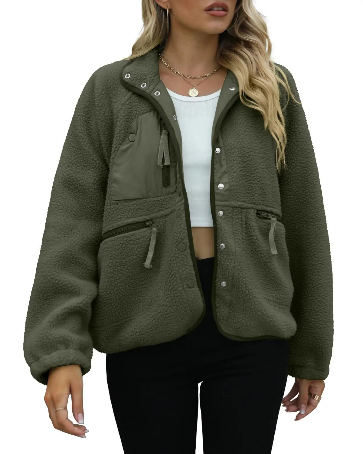 2025 New Autumn and Winter Thick Small Particle Imitation Lamb Wool Composite Lining Plush Fabric Jacket for Women